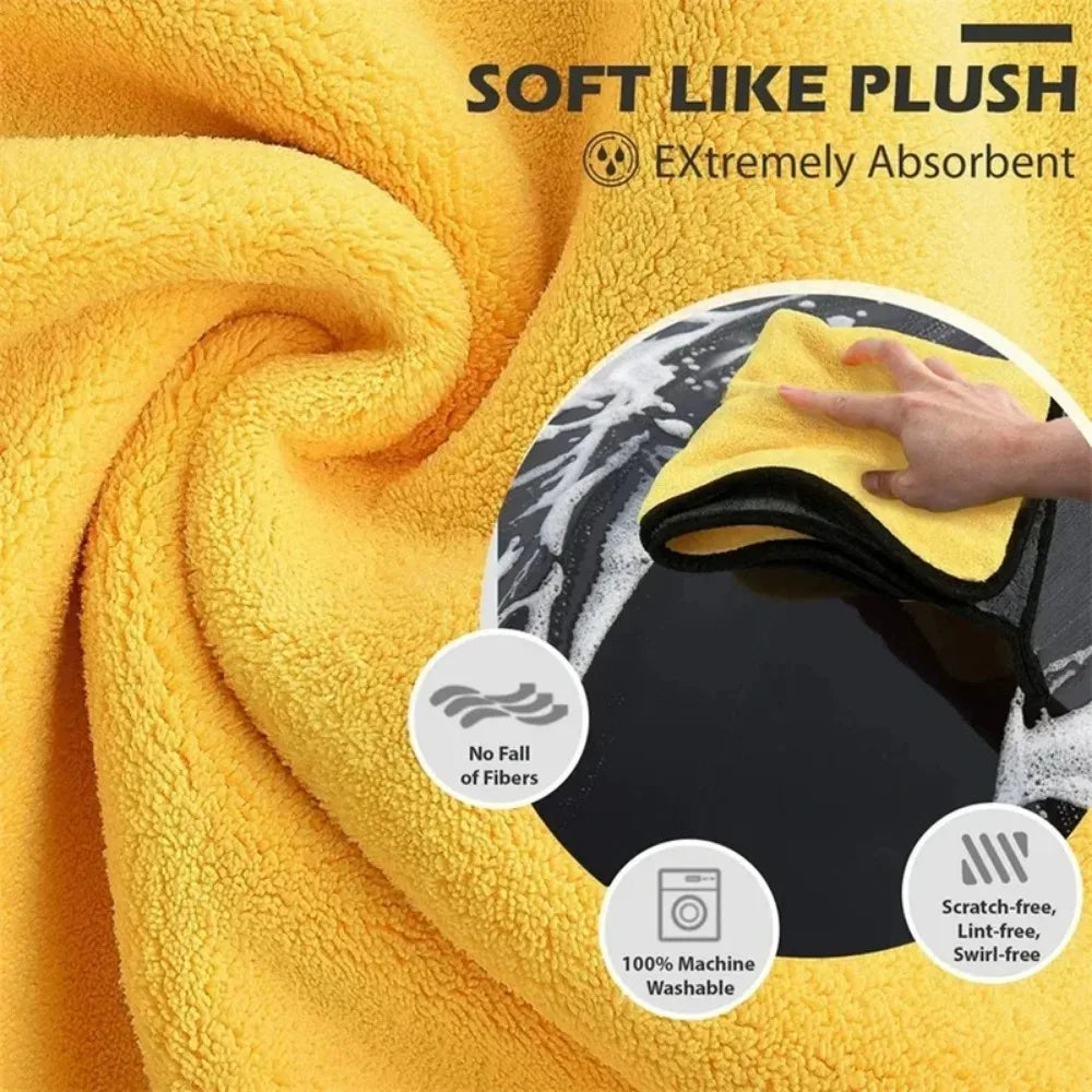 Microfiber Cleaning Towel Car Cleaning Cloths Professional Detailing Car Drying Microfiber Towel Wash Towel Accessories