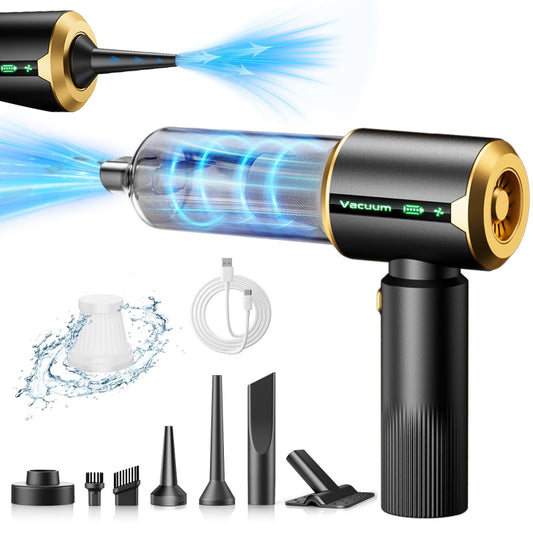 Car Handheld Vacuum Cleaner, Cordless Portable Small Vacuum Cleaner 16000Pa High Power Vacuum with 6000Mah Battery & LED Display 3 in 1 Mini Blower Vacuum Cleaner for Home Car Office
