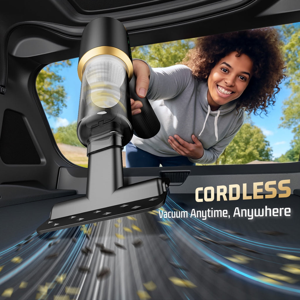 Car Handheld Vacuum Cleaner, Cordless Portable Small Vacuum Cleaner 16000Pa High Power Vacuum with 6000Mah Battery & LED Display 3 in 1 Mini Blower Vacuum Cleaner for Home Car Office